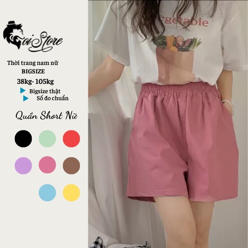 Quần Short Nữ 40-100kg Bigsize ống rộng màu pastel vải linen thoáng mát