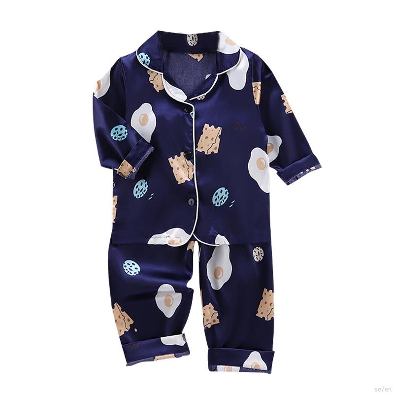 Bộ Quần Áo Ngủ Mùa Hè Tay Ngắn Họa Tiết Phô Mai Dành Cho Trẻ Em Nam Nữ 1-6 Tuổi