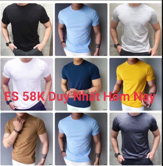 Áo Phông Nam Cổ Tròn Cộc Tay Chất Cotton Đẹp Co Giãn