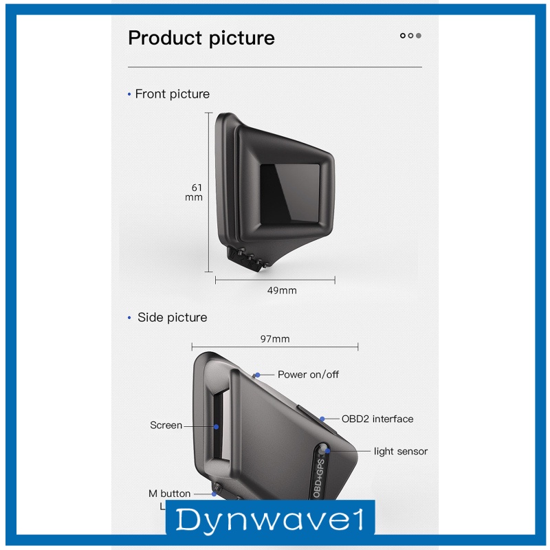 Màn Hình Hiển Thị GPS OBD2 OBD Vôn Kế LCD Cho Xe Hơi