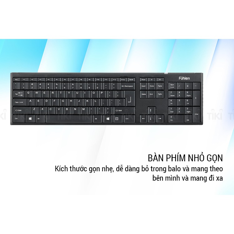 Bộ Bàn Phím và Chuột Không Dây Fuhlen A120G - Hàng Chính Hãng Ninja Bảo hành 12 tháng