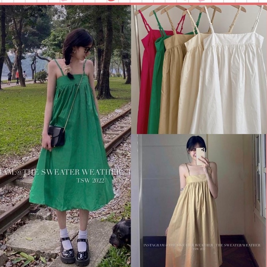 Đầm 2 dây dáng dài hở lưng trơn dây tết cách điệu nhiều màu mặc đi chơi đi biển cực đẹp. MIALA SHOP