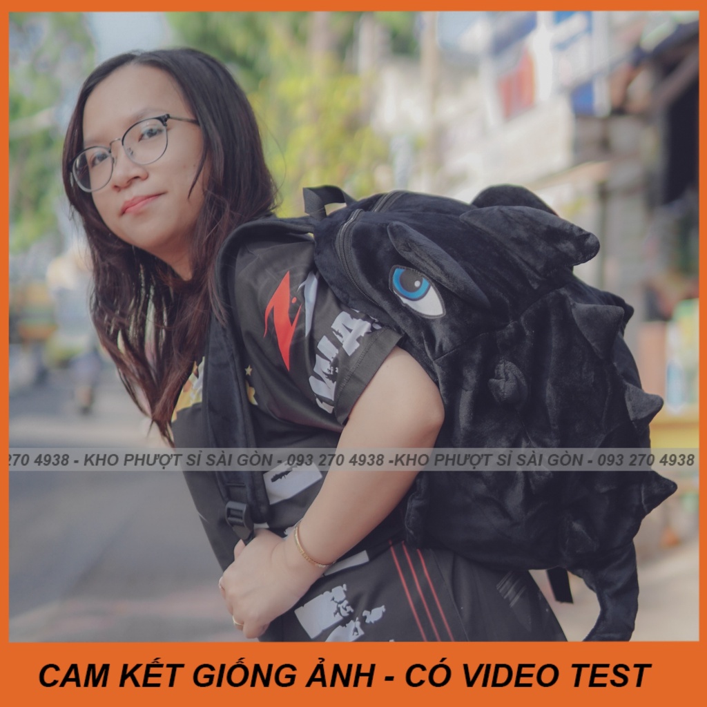 CÓ VIDEO - HOTTREND Balo khủng long ver2 vải nhung lông mịn màu xám - đen tự chọn - Balo tắc kè khủng long