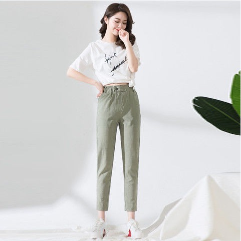 Quần baggy công sở eo chun thời trang đơn giản thanh lịch cho nữ