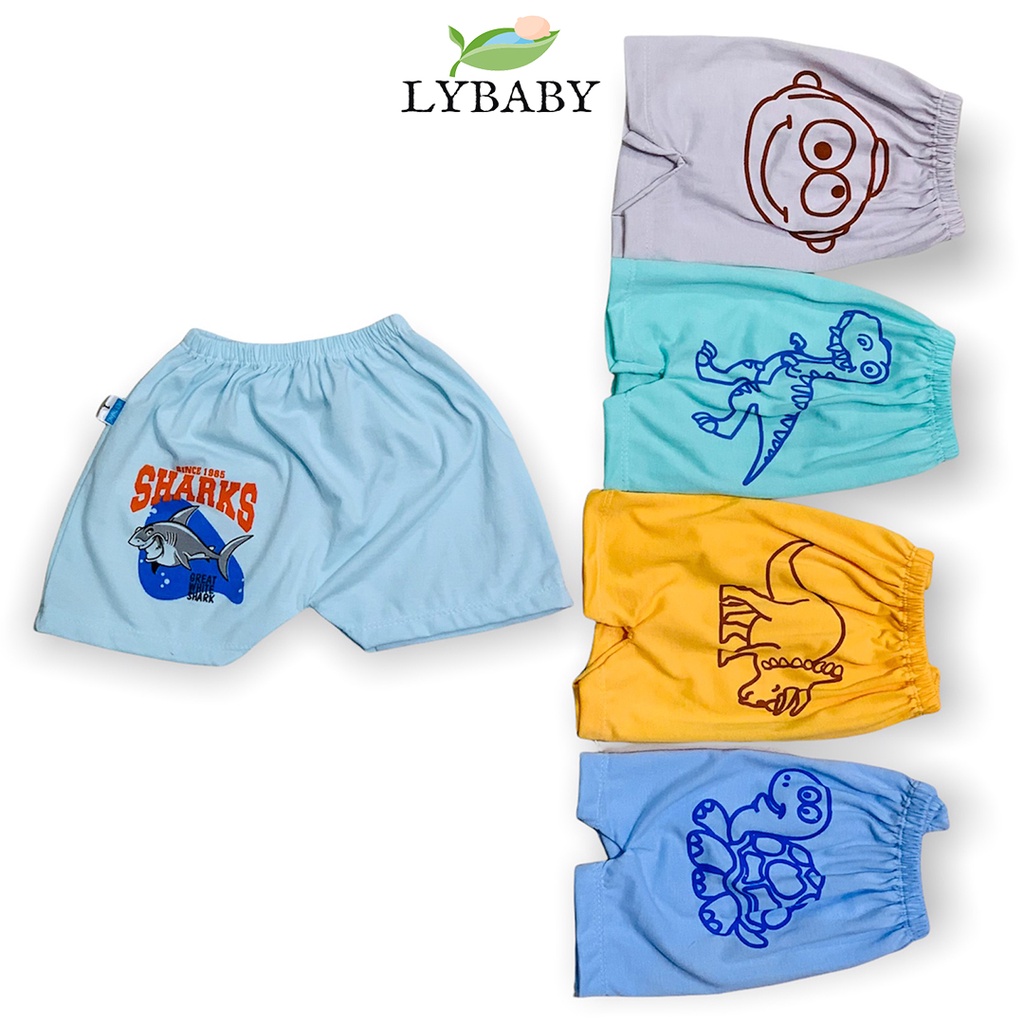 Quần Đùi Cho Bé Trai Bé Gái LYBABY Quần Chục Đùi Cotton Cho Bé Trai Bé Gái QC09