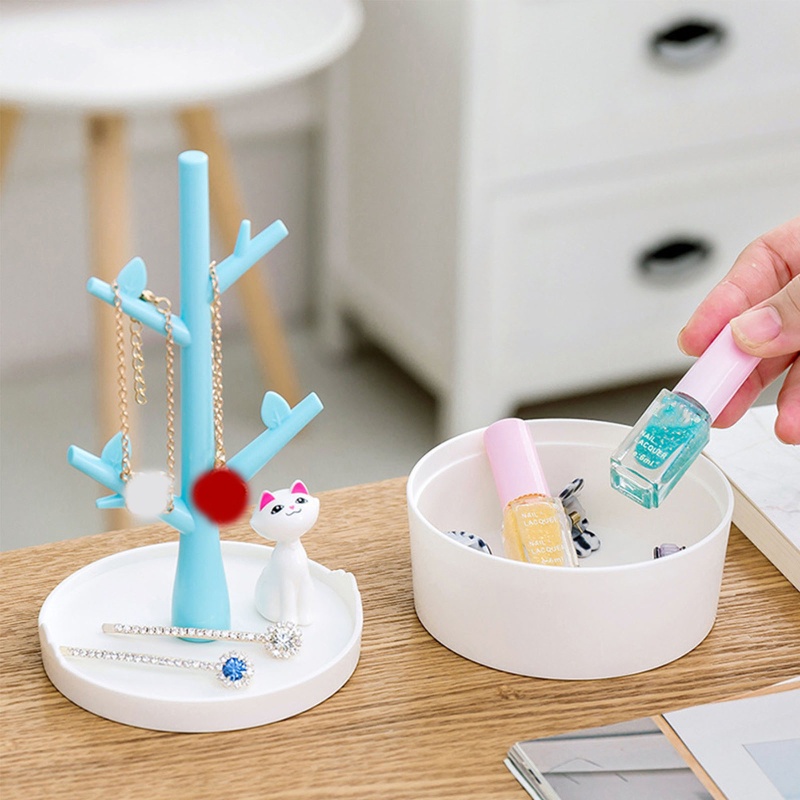 Hộp Đựng Trang Sức Hình Mèo Hoạt Hình Có Nắp Đậy Tiện Dụng