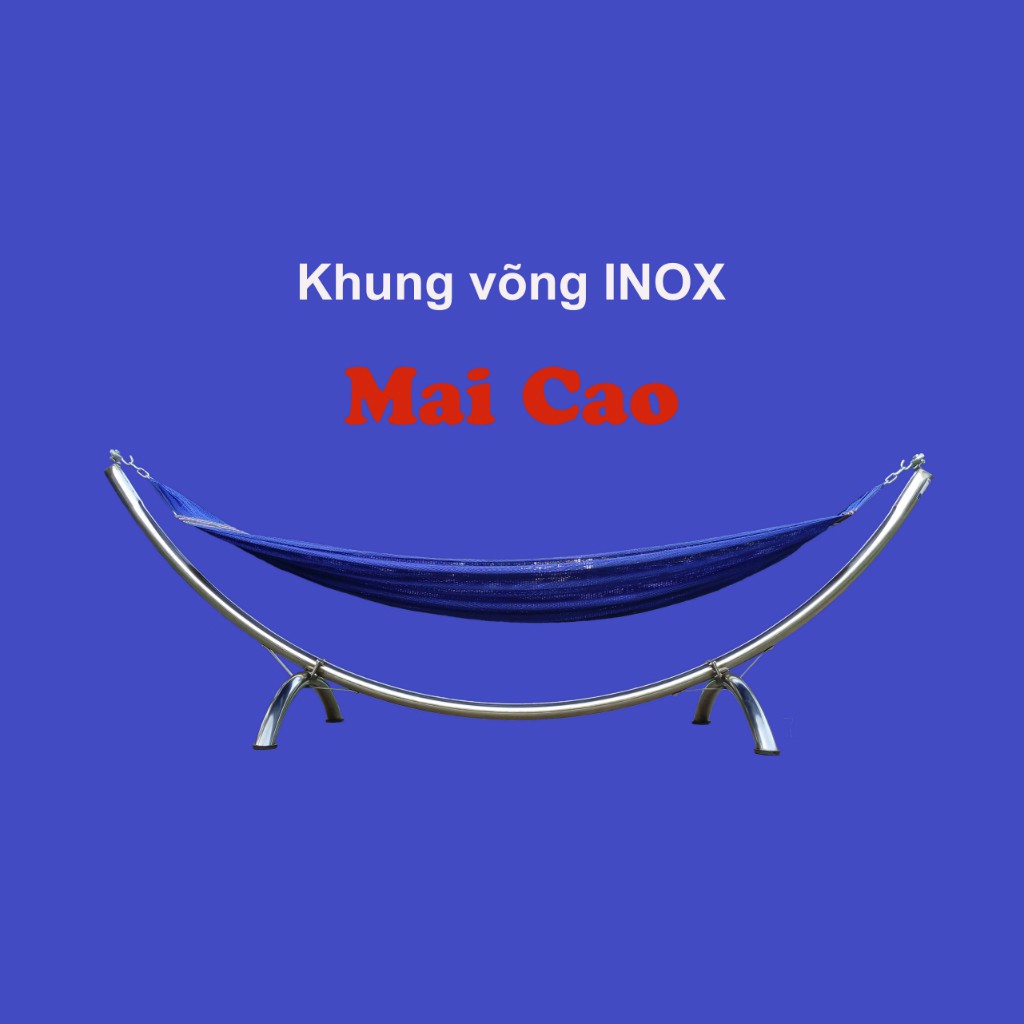 Trọn BỘ khung võng xếp lắp ráp INOX phi 50 và Võng lưới