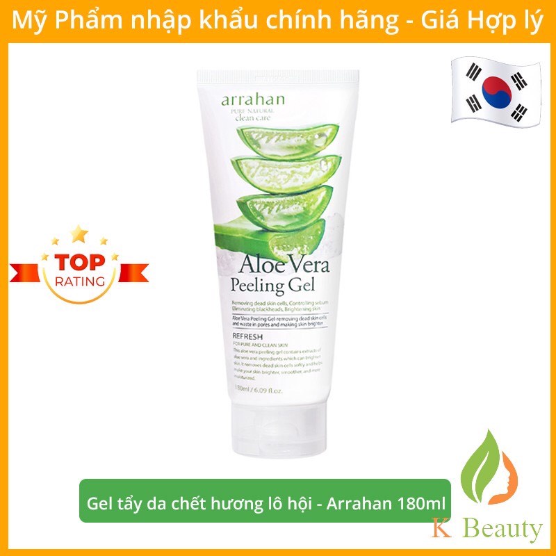 Gel tẩy da chết, tẩy tế bào chết hương lô hội - Arrahan Aloe Vera Peeling Gel - [Chính Hãng Hàn Quốc] - 180ml