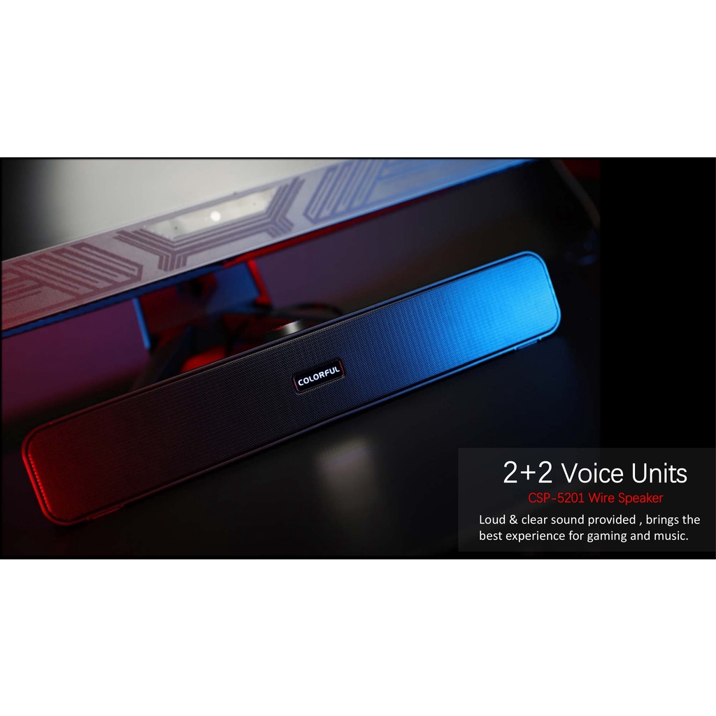 [Mã SKAMSALE03 giảm 10% đơn 200k] Loa máy tính Soundbar mini Colorful CSP-5201 Jack 3.5mm