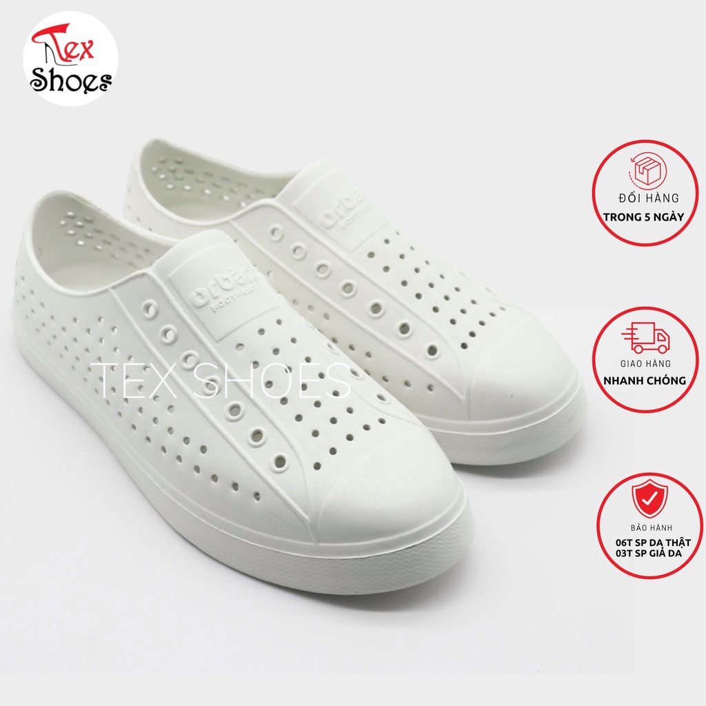 Giày nhựa đi mưa siêu mềm siêu thoáng màu trắng cực xinh (có size trẻ em và người lớn) VNXK TEX SHOES