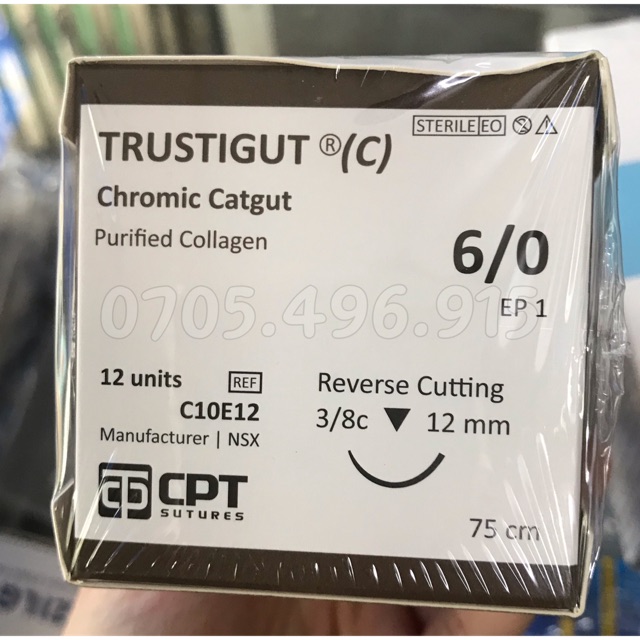 Chỉ Phẫu Thuật Chromic Catgut 6/0