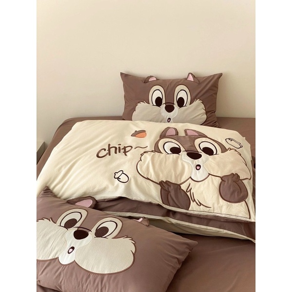 Set Chăn Ga Cotton Linen IGUN BEDDING Hoạt Hình Cao Cấp Tặng Kèm Gối Bông