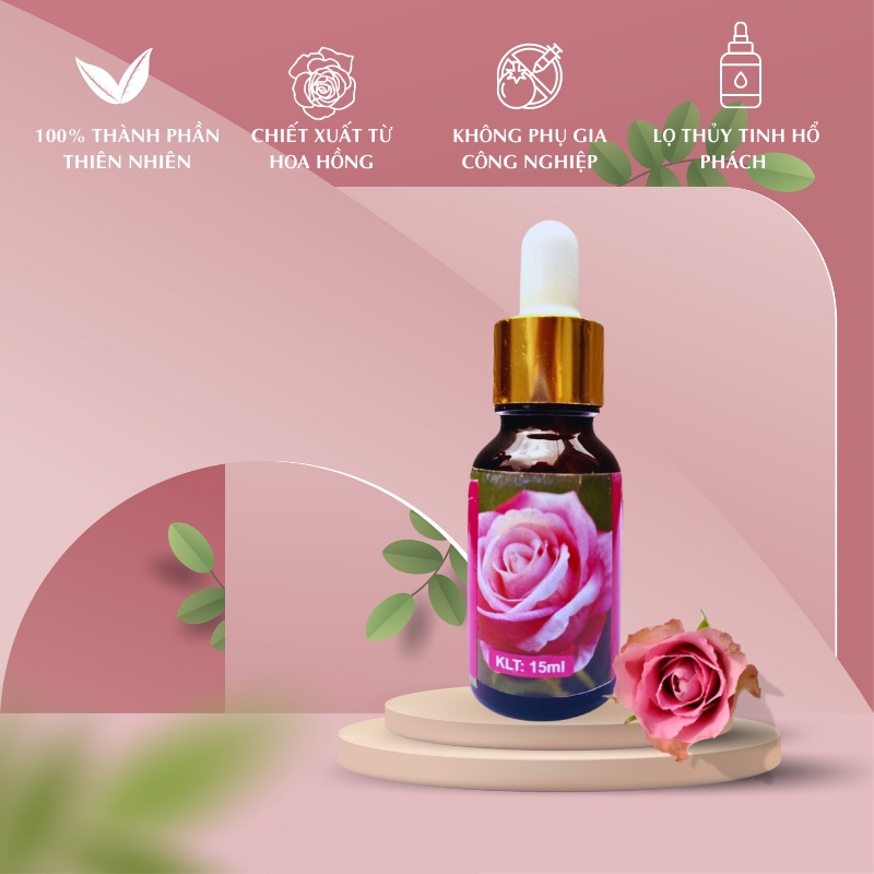 Tinh Dầu Hoa Hồng Thiên Nhiên Nguyên Chất Dung Tích 10ML Xông Phòng Toả Hương Thơm Sạch Không Khí Khử Mùi Đuổi Côn Trùng