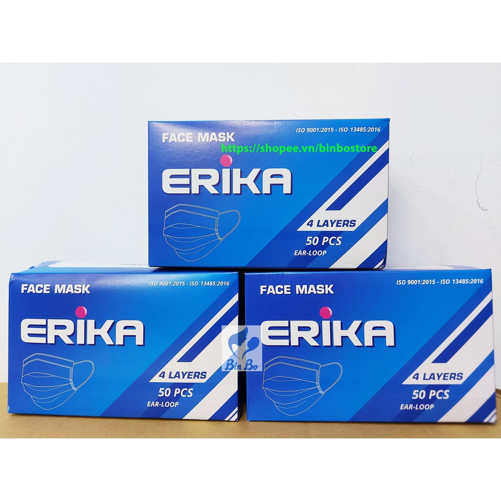 Hộp 50 cái Khẩu trang y tế 4 lớp Erika