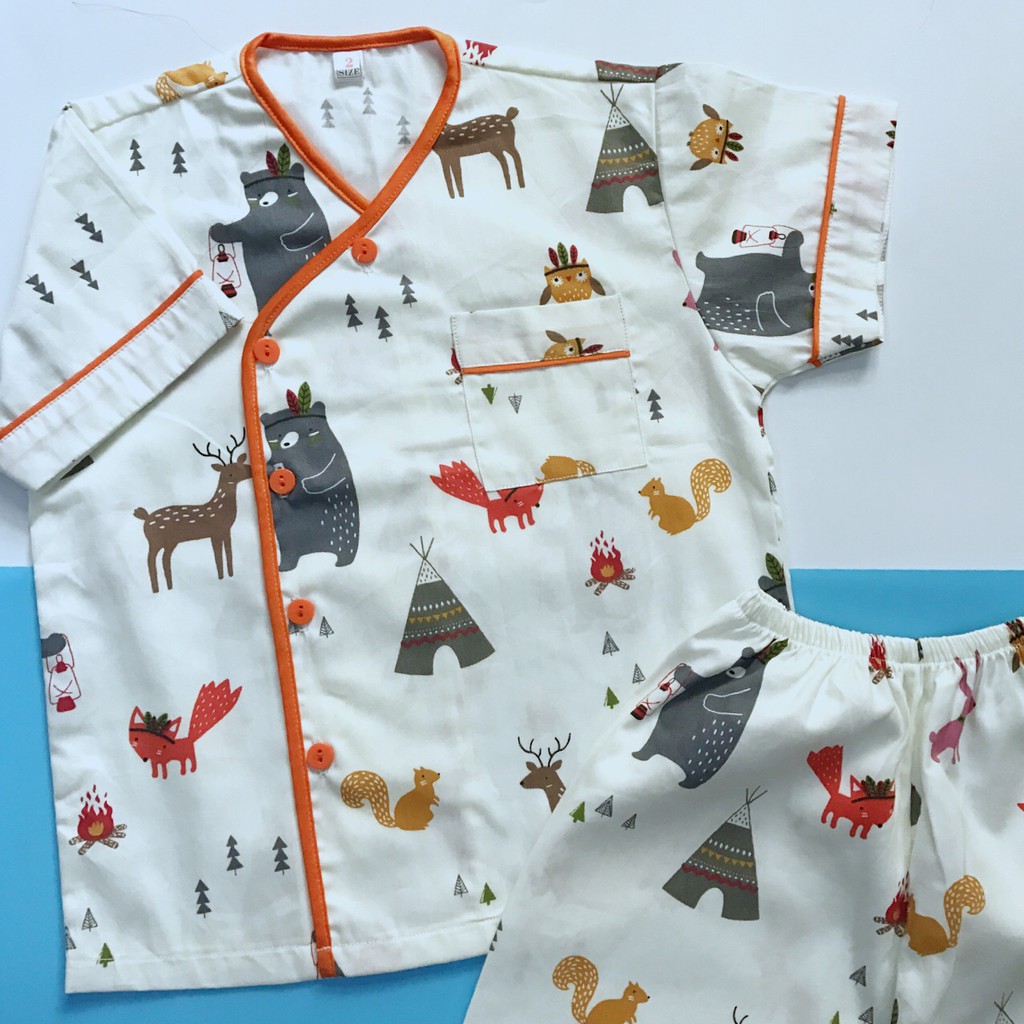 Pijama cho bé vải cotton mềm mịn hút mồ hôi - Hình thú nhiều mẫu 10-45kg