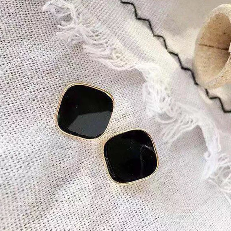 Khuyên tai bạc 925 hình vuông thời trang retro ngọt ngào trẻ trung