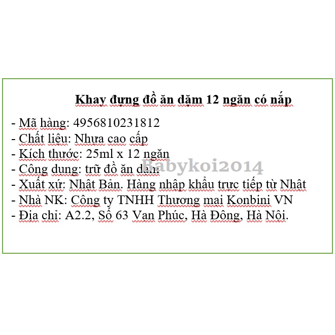 Khay trữ đông - Khay trữ đồ ăn dặm cho bé nội địa Nhật