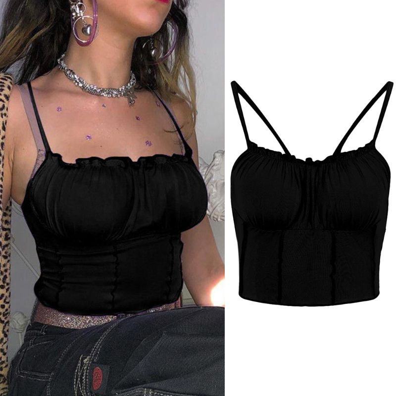Áo Croptop Sát Nách Màu Sắc Ngọt Ngào Thời Trang Mùa Hè Cho Nữ