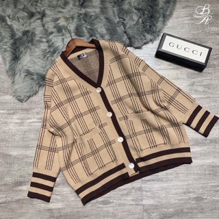 Áo len kẻ nâu hàng qc l1