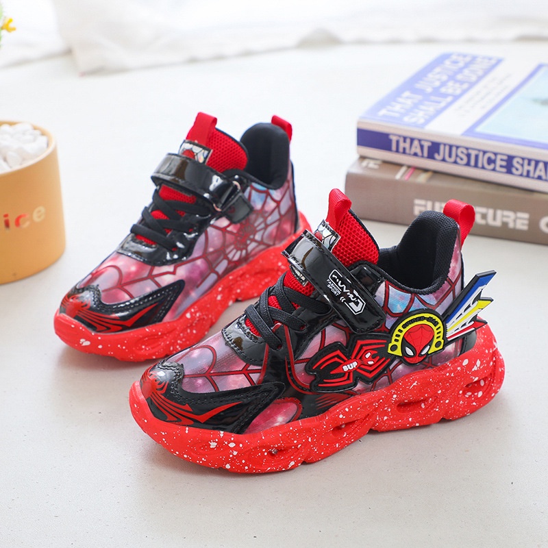 Giày Sneaker Phối Lưới Thoáng Khí Trọng Lượng Nhẹ Có Đèn LED Dành Cho Bé Trai Và Bé Gái