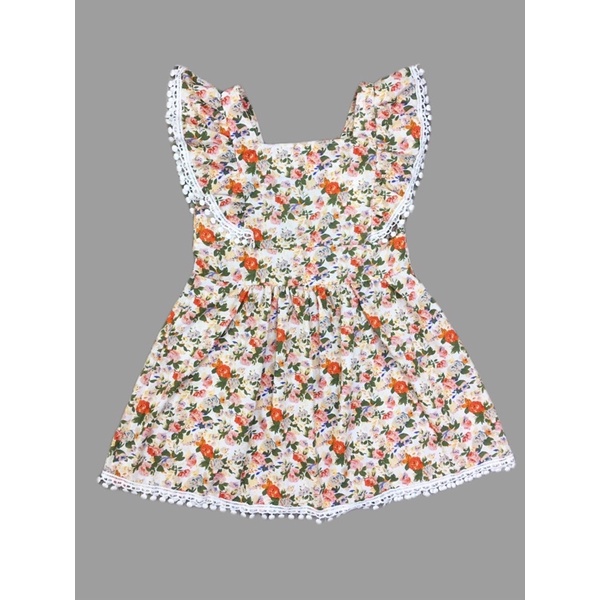 Váy hoa nhí tay cánh tiên viền ren (14 đến 30 kg)
