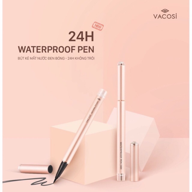 Bút kẻ mắt Vacosi Waterproof 24h Pen Eyeliner