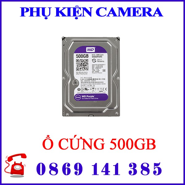 Ổ cứng lưu trữ 500GB Hiệu WESTERN - chuyên dụng dành cho Pc và camera