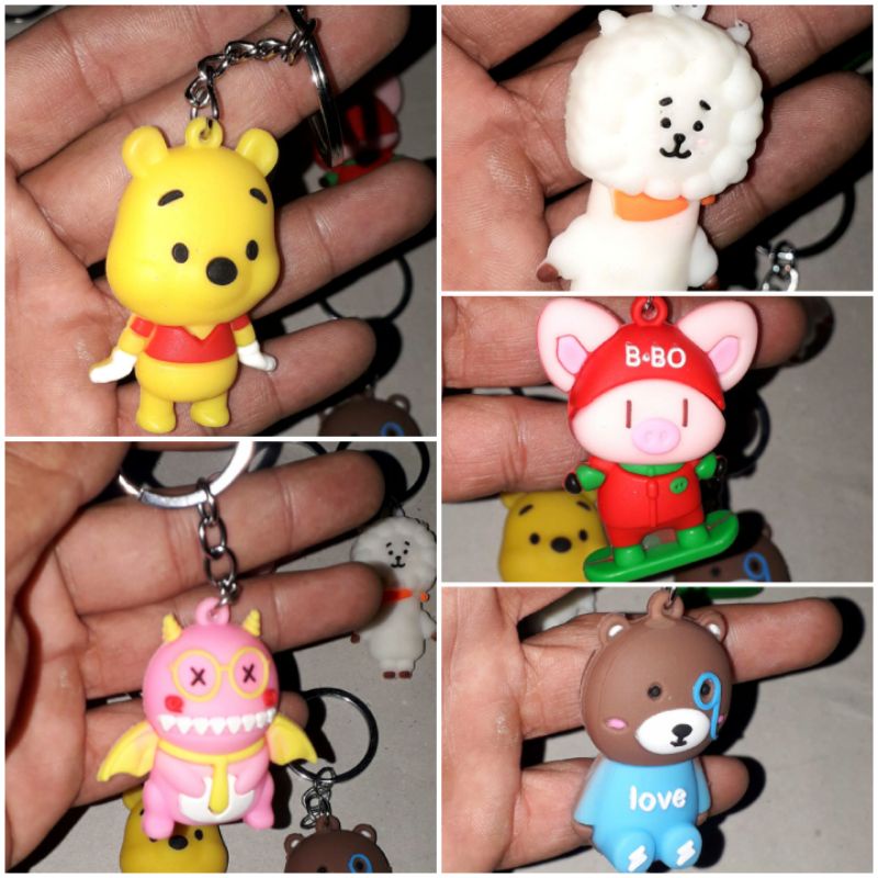 1 chiếc móc khóa bằng nhựa đặc hình nhân vật phim hoạt hình
