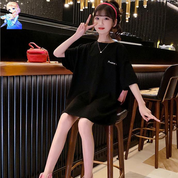 Đầm Thun Tay Ngắn Phong Cách Phương Tây Thời Trang Mùa Hè Hàng Mới Dành Cho Bé Gái 2022