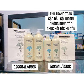 Cặp dầu gội & xả tóc biotin collagen