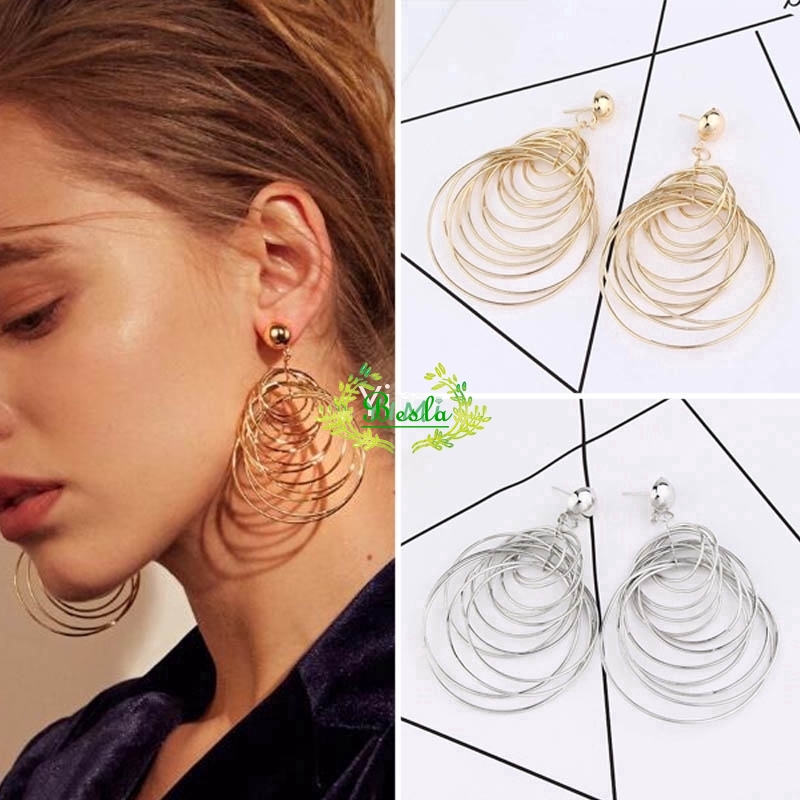 ♕Besla Korean Style Metallic Long Earrings For Women