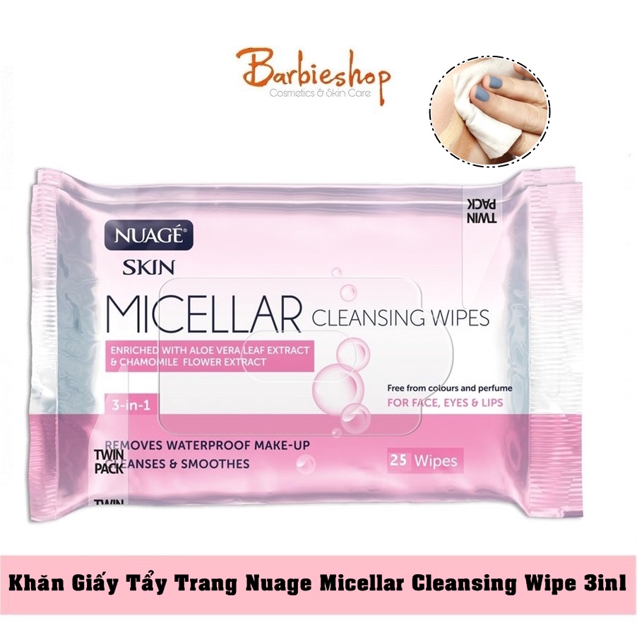 KHĂN GIẤY TẨY TRANG MICELLAR CLEANSING WIPE NUAGE( 1 GÓI)