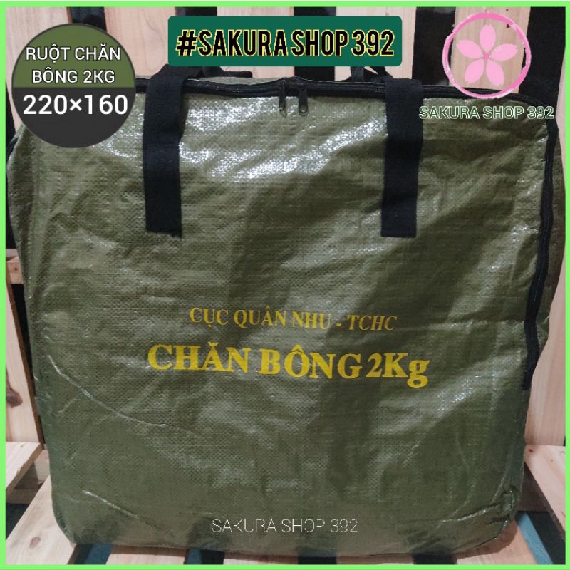 Ruột CHĂN bông 2kg tặng kèm túi đựng Quân Đội