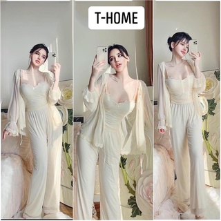 SET NGỦ LỤA 3 MÓN ÁO CHOÀNG CAO CẤP