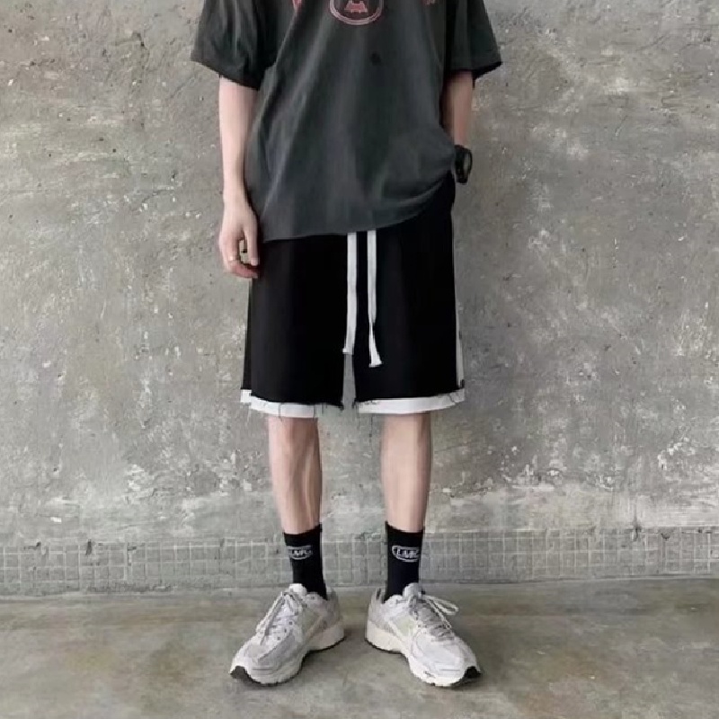 Quần Thể Thao Ống Rộng Đính Nút Bên Hông Thoải Mái Thời Trang Hàn Quốc Cho Nam