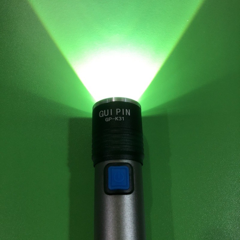👍 đèn pin tích điện siêu tiện dụng Gui Pin : GP - K31  màu bạc