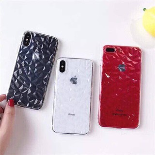 Ốp Silicon Trắng Kim Cương 3D Trong Suốt Cho Iphone 6/6s/6plus/6splus/7/8/7plus/8plus/X/Xs