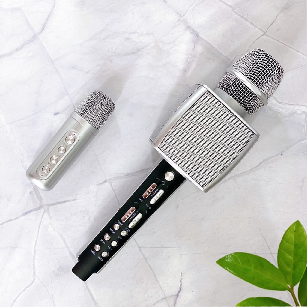 Micro karaoke bluetooth YS98 cao cấp thêm 1 mic để hát song ca tích hợp loa bass tress - Micro bluetooth karaoke | BH 6T