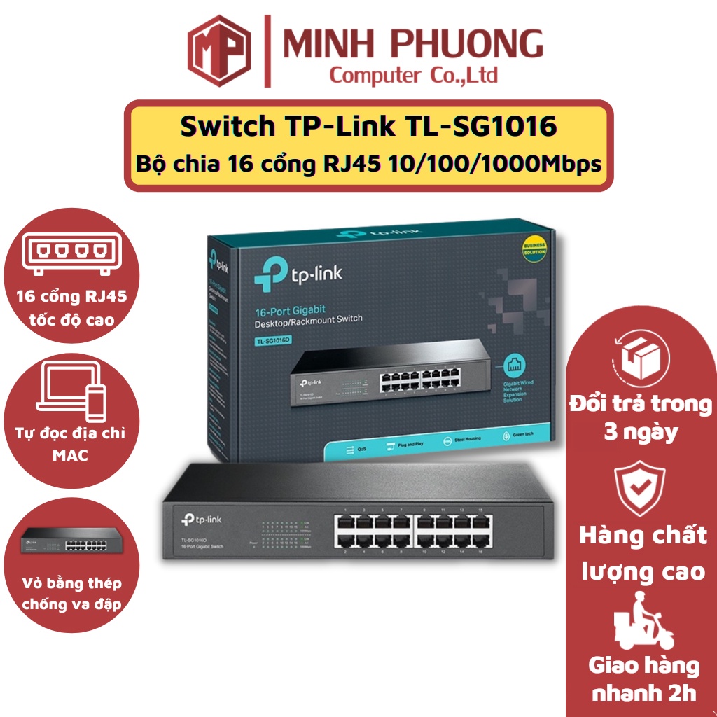Bộ chia tín hiệu TP-LINK 16 cổng Gigabit Desktop/Rackmount Switch