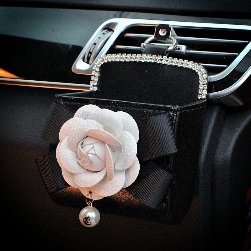 Túi Đựng Điện Thoại Hình Hoa Pha Lê Gắn Lỗ Thông Gió Xe Hơi