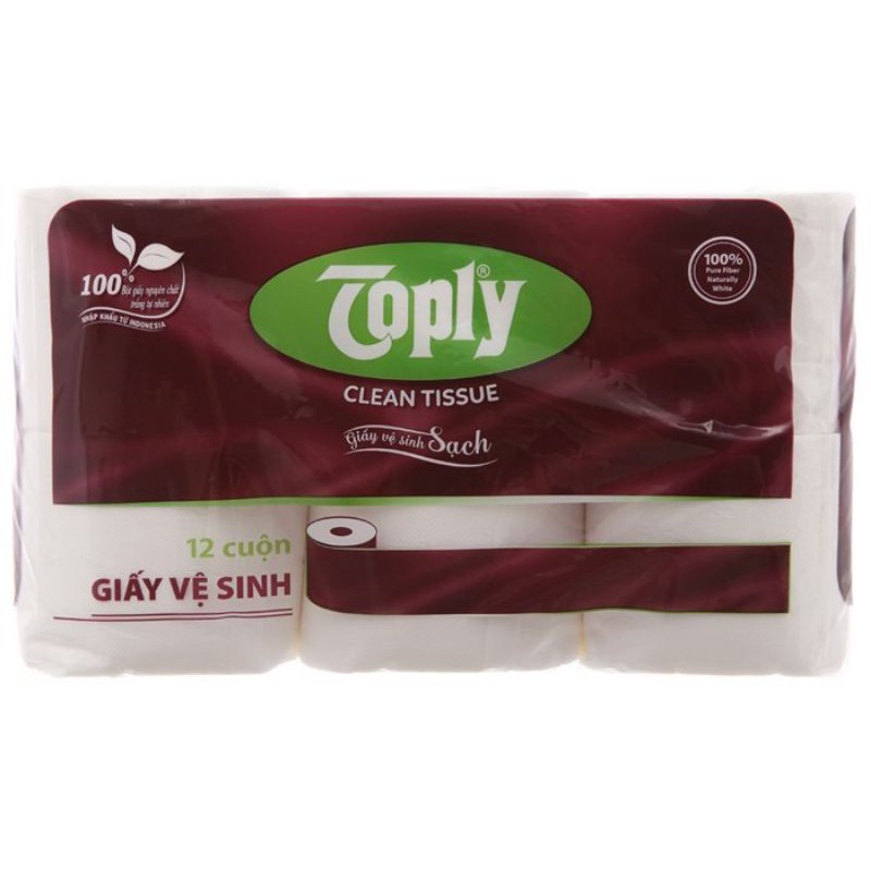 Giấy Toply 12 cuộn có lõi 2 lớp