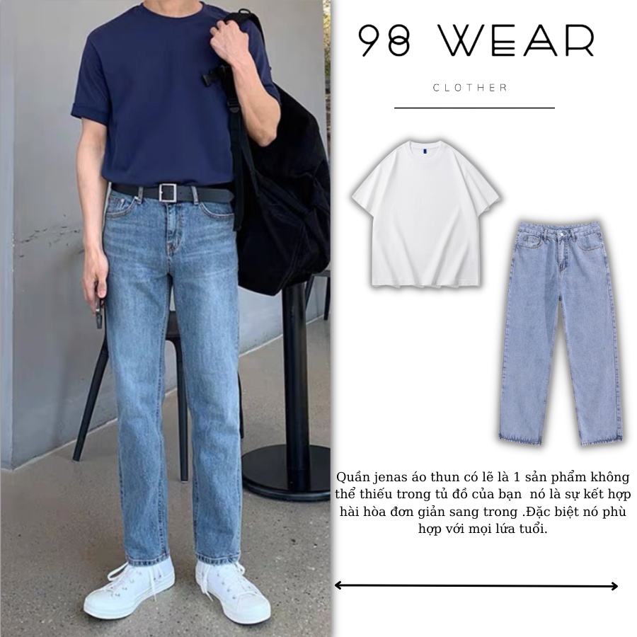 Áo thun tay lỡ Unisex 98WEAR phông trơn nam nữ tay lỡ oversize form rộng 9 màu