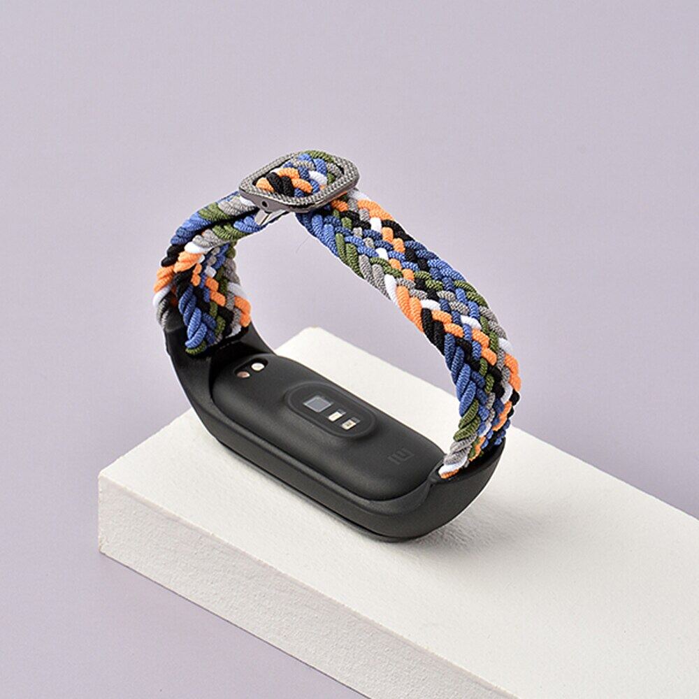 Dây Đeo Nylon Co Giãn Điều Chỉnh Được Cho Mi band 8 7 6 5 4 3 Miband8 Miband4 miband5 correa xiaomi Mi band 4 5 6 7 8