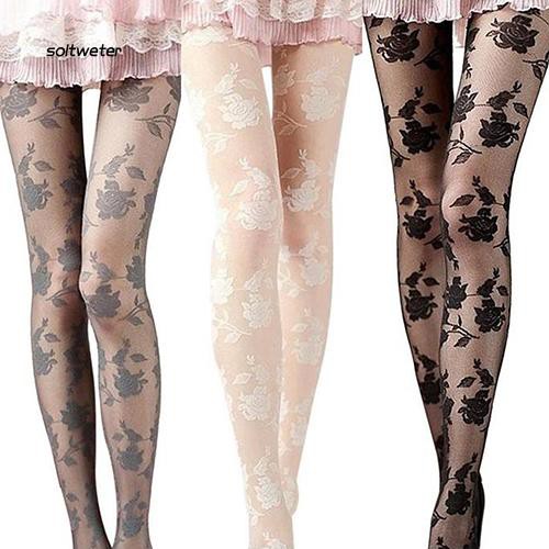 Quần tất lưới xuyên thấu phối ren phong cách quyến rũ cho nữ