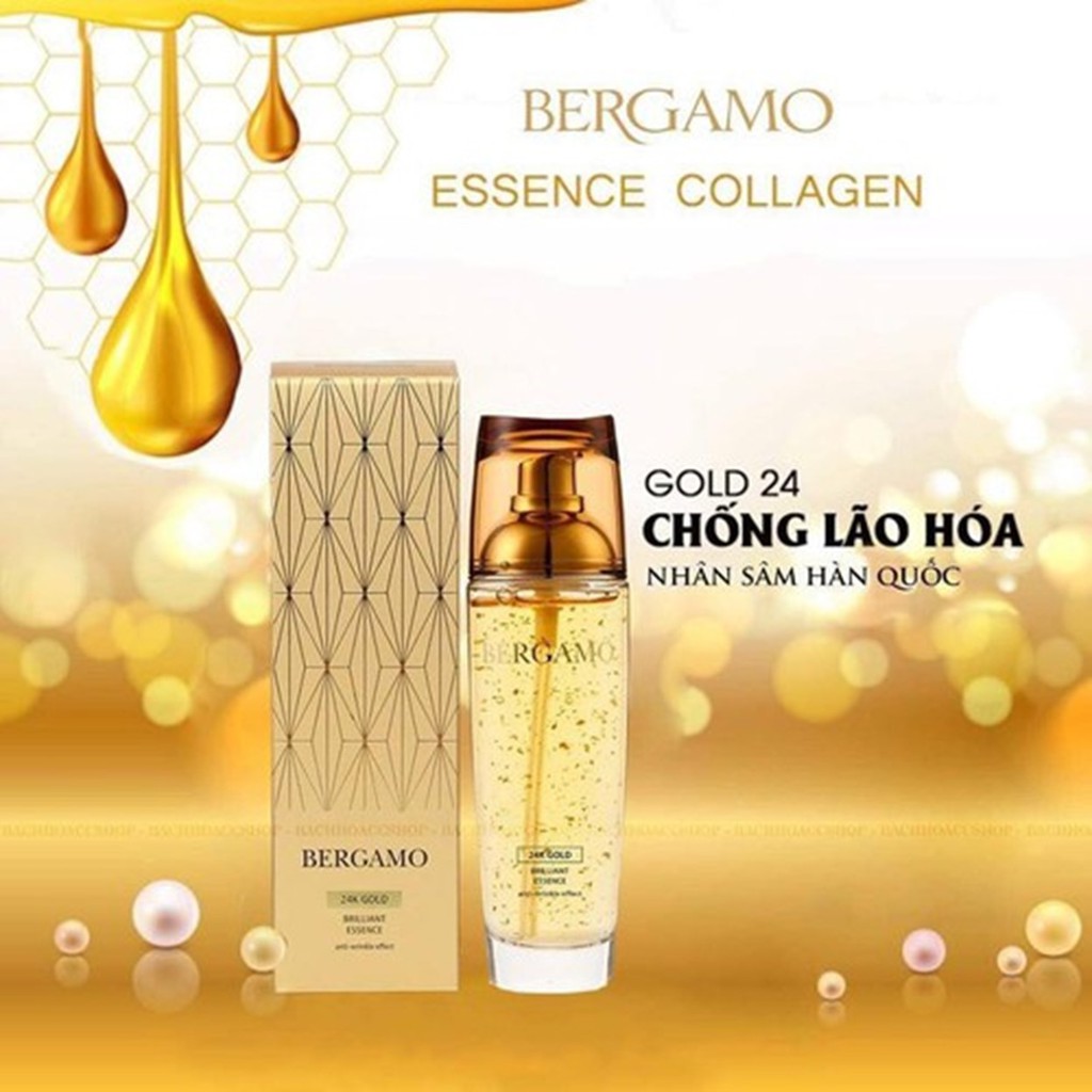 Tinh Chất Vàng Chống Lão Hoá Bergamo 24K Gold Brilliant Essence Anti-Wrinkle Effect 110ml