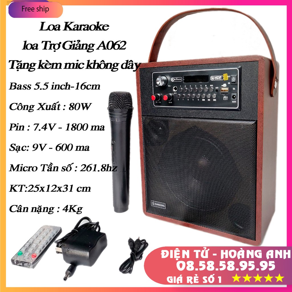 Loa Karaoke Loa trợ giảng Bluetooth Zansong A062+A062+S89 Mini  mẫu mới (tặng micro không dây) BH 3 tháng