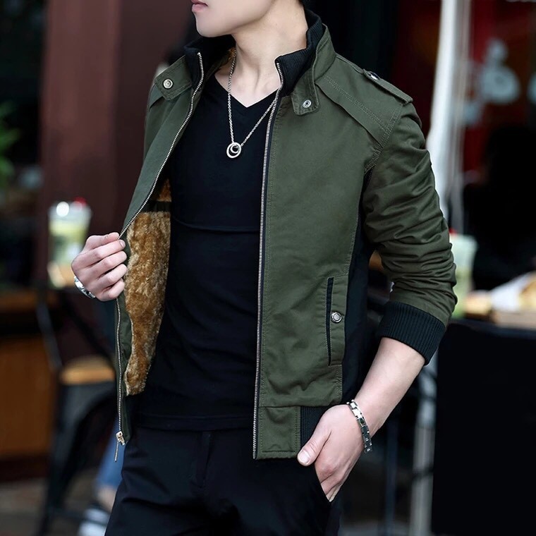 Áo Khoác Kaki Nam Phong Cách Hàn Quốc Siêu Ngầu