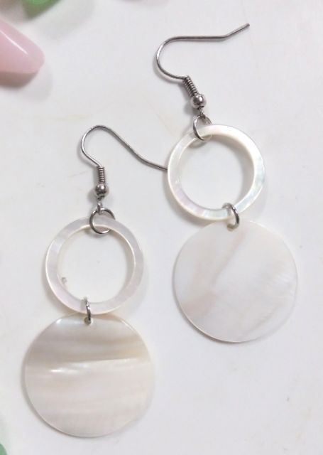 Khuyên tai vỏ trai khuyên tai xà cừ khuyên tai hàn quốc