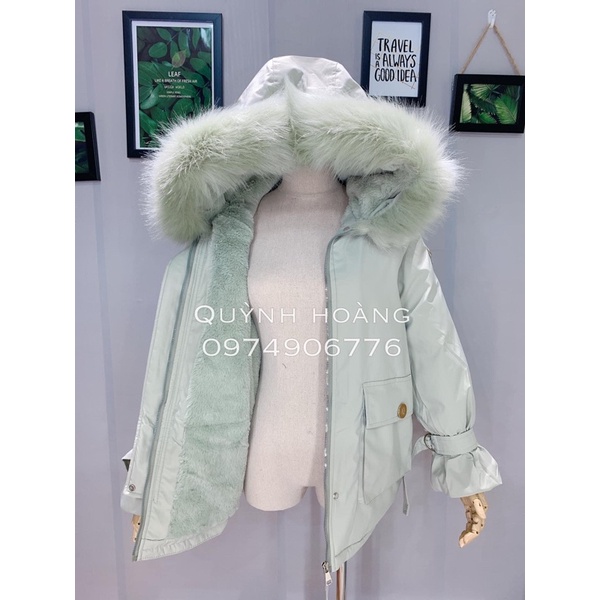 Áo phao khoác kaki lót lông dáng suông dài siêu ấm chuẩn Quảng Châu | BigBuy360 - bigbuy360.vn