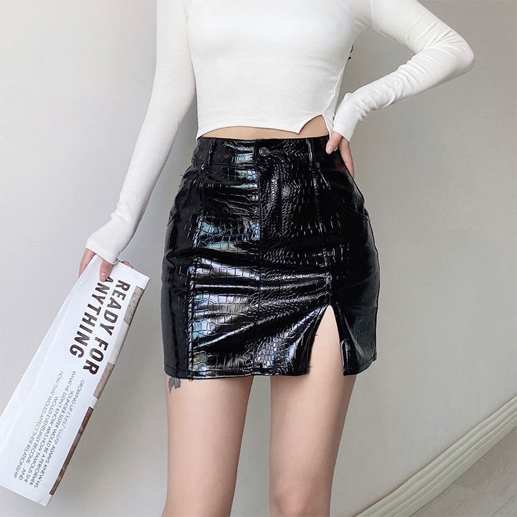 JSC Chân Váy Da Cá Sấu Lưng Cao Ôm Dáng Quyến Rũ Dành Cho Nữ